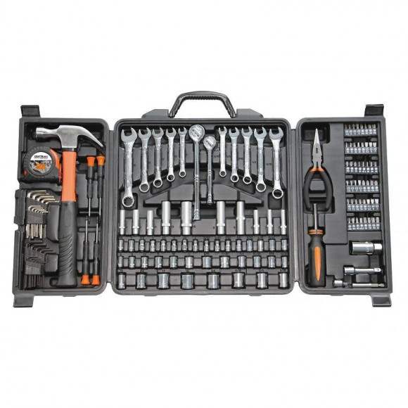 Dcraft - Malette À Outils - 140 Pièces - Jeu D'outils D'atelier - Crv - Clés - Bits - Douilles - Noir