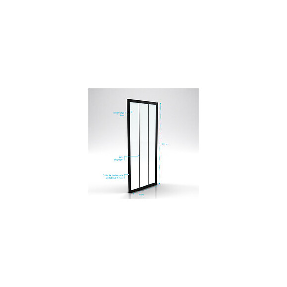 Paroi Retour Pour Porte De Douche - 80x200 Cm - Crushx Retour 80cm
