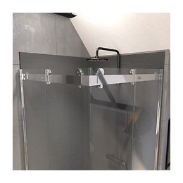 Porte De Douche Carree - Rolling Chromed Square 90x90