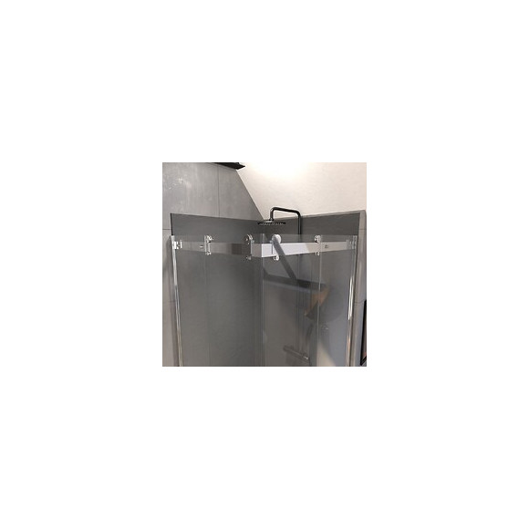 Porte De Douche Carree - Rolling Chromed Square 90x90