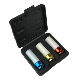 Dtools - Jeu De Douilles À Chocs Pour Jantes - 3 Pièces - 85 Mm - Fixation 1/2" - Crmo - Argent