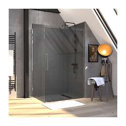 Porte De Douche Fixe - Railroad Chromed Side 90