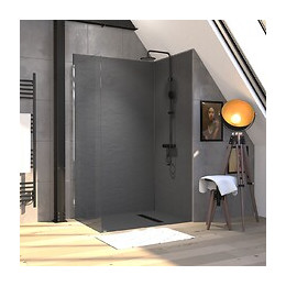 Porte De Douche Fixe - Railroad Chromed Side 90