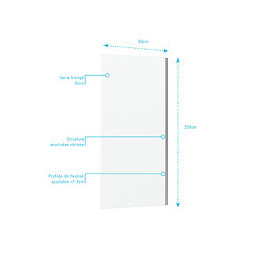 Paroi De Douche A L'italienne - 80x200 Verre Transparent 8mm