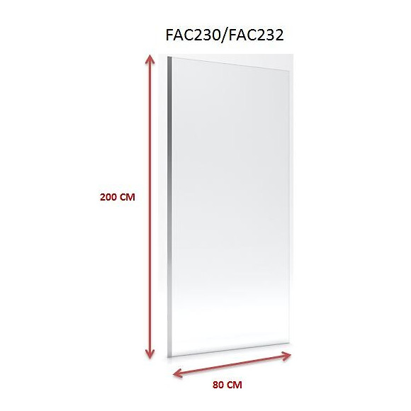 Paroi De Douche À L'italienne - 80x200cm Verre Transparent 8mm - Freedom 2 Transparent 80