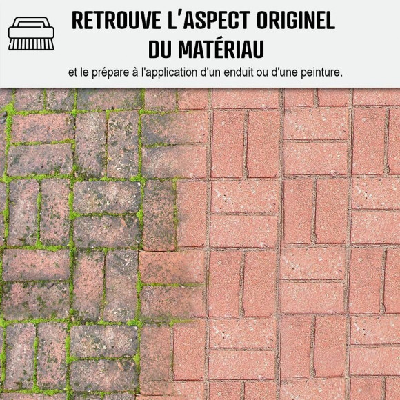 Fongicide Antimousse Concentré Pour Terrasse Et Sols - Élimine Aussi Algues Et Lichens - Anti-dépôt Vert Sols Terrasses - L