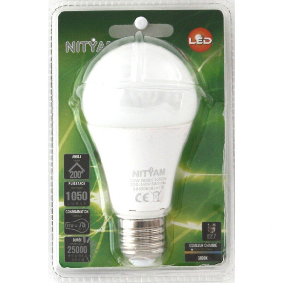 Led Blister 1 Ampoule Standard E27 12w 1050 Lumens 2.8k