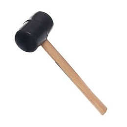 Dcraft - Maillet En Caoutchouc 500 G - Manche En Bois - Largeur 10 Cm - Longueur Totale 30 Cm - Noir