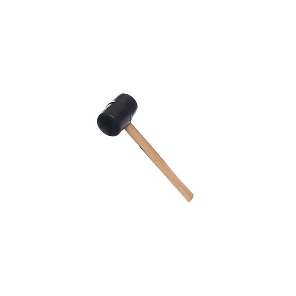 Dcraft - Maillet En Caoutchouc 500 G - Manche En Bois - Largeur 10 Cm - Longueur Totale 30 Cm - Noir