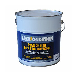 Enduit Pour Fondations Murs Enterrés Bitumeux Noir Hydrofuge Parpaing Béton Brique Bois Arcafondation - Noir - 5 Kg - Arcane 