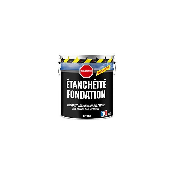 Enduit Pour Fondations Murs Enterrés Bitumeux Noir Hydrofuge Parpaing Béton Brique Bois Arcafondation - Noir - 5 Kg - Arcane 