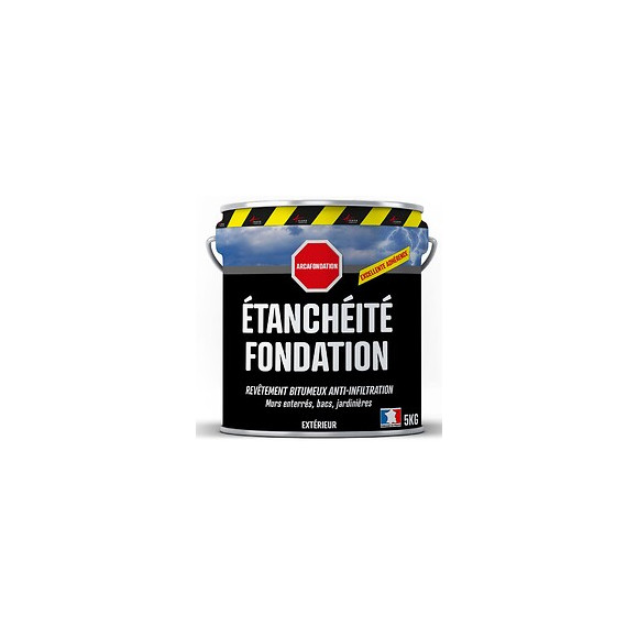 Enduit Pour Fondations Murs Enterrés Bitumeux Noir Hydrofuge Parpaing Béton Brique Bois Arcafondation - Noir - 5 Kg - Arcane 