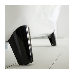 Baignoire Îlot Charly Blanche Rétro + Pieds Conique Noir