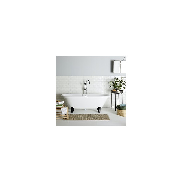 Baignoire Îlot Charly Blanche Rétro + Pieds Conique Noir