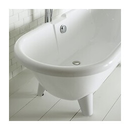 Baignoire Îlot Charly Blanche Rétro + Pieds Conique Blanc