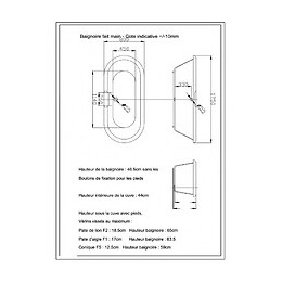 Baignoire Îlot Charly Noire Avec Pieds Patte D'aigle Chrome