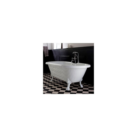 Baignoire Îlot Charly Ovale Rétro Avec Pieds Patte De Lion Blanc