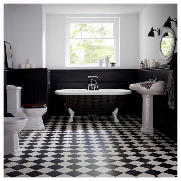 Baignoire Ilot Charly Ovale Noire Et Blanche Avec Piétements Blanc