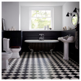 Baignoire Îlot Charly Noire Avec Pieds Patte D'aigle Chrome