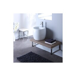 Meuble De Salle Bain À Suspendre Équipé D'un Lavabo Haut Design Blanc