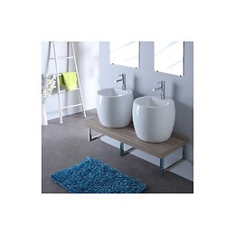 Meuble De Salle Bain 120 Cm Double Vasques Blanche Contemporaine