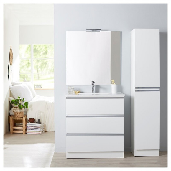 Meuble Colonne De Salle De Bain À Poser Dynamic Blanc 180 Cm
