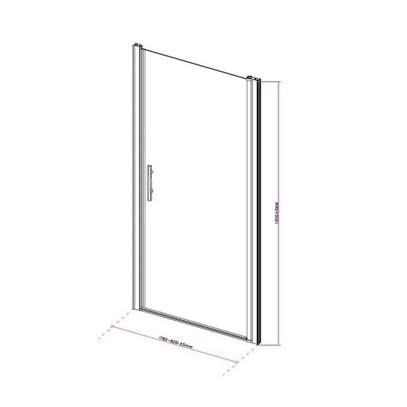 Porte De Douche Pivotante 80 Cm