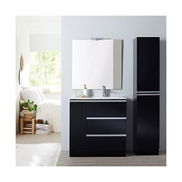 Meuble Colonne À Poser Noir Hauteur 180 Cm - Dynamic