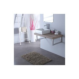 Vasque Carrée Elec Blanche + Plan Stratifié 90 Cm Gris Laméllé