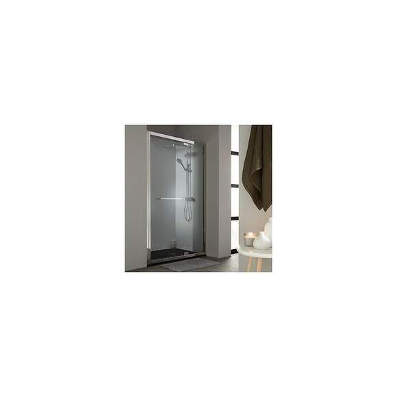 Porte De Douche Pivotante 120 Cm Tout Inox Chromé