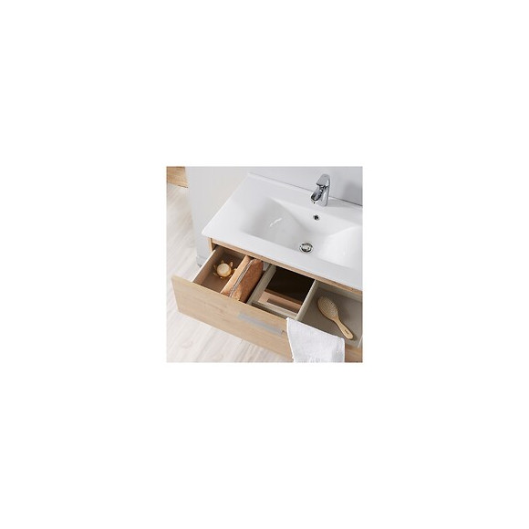 Meuble De Salle De Bain Mall 80 Cm Couleur Bambou