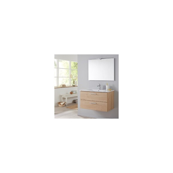 Meuble De Salle De Bain Mall 80 Cm Couleur Bambou