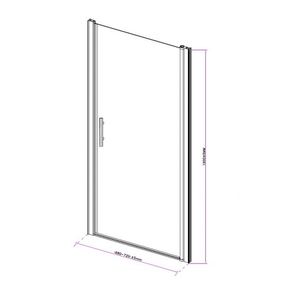 Porte De Douche Pivotante 70 Cm