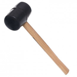 Dcraft - Maillet En Caoutchouc 500 G - Manche En Bois - Largeur 10 Cm - Longueur Totale 30 Cm - Noir
