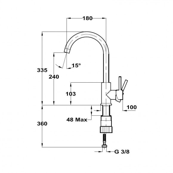 Mitigeur De Cuisine Noir Kiwo