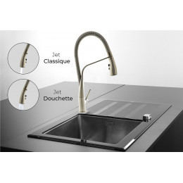 Angel Mitigeur Évier À Douchette Façon Inox Avec Ressort Serré