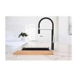 Hideno Mitigeur Évier À Douchette Noir Et Chrome