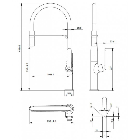 Hideno Mitigeur Évier À Douchette Chrome