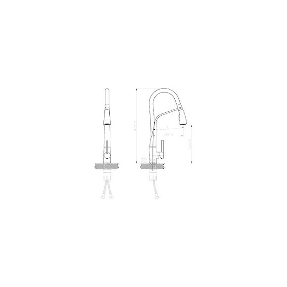 Angel Mitigeur Évier À Douchette Façon Inox Avec Ressort Serré