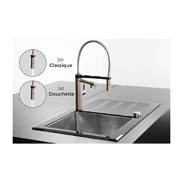 Heritage Mitigeur Évier À Douchette Façon Inox