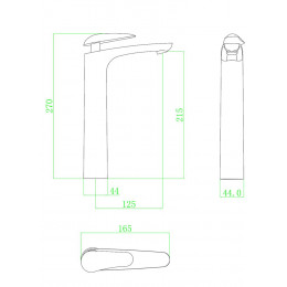 Galet Mitigeur Lavabo Bec Haut Chrome Poignée Chrome