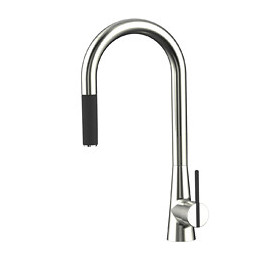 Gelato Mitigeur Évier Chromé Noir À Douchette