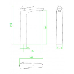 Galet Mitigeur Lavabo Bec Chrome Poignée Façon Pierre