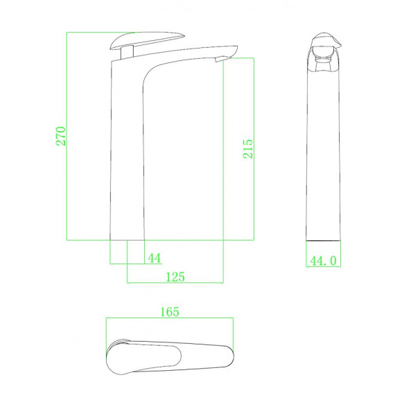 Galet Mitigeur Lavabo Bec Chrome Poignée Façon Pierre