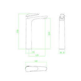 Galet Mitigeur Lavabo Bec Haut Chrome Poignée Chrome