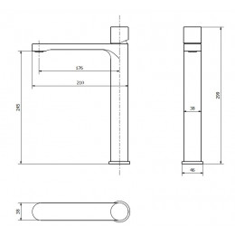 Essenera Mitigeur Lavabo Haut Noir Et Bois