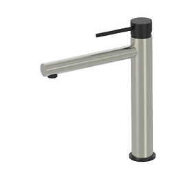 Envol Mitigeur Lavabo Haut Façon Inox Et Noir