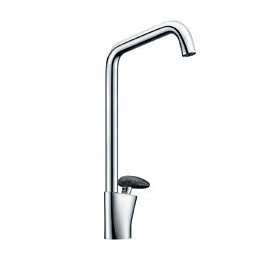 Galet Mitigeur Lavabo Bec Haut Chrome Poignée Façon Pierre