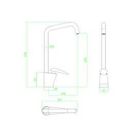 Galet Mitigeur Lavabo Bec Haut Chrome Poignée Façon Pierre
