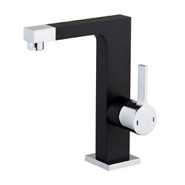 Short Mitigeur Lavabo Noir Chromé